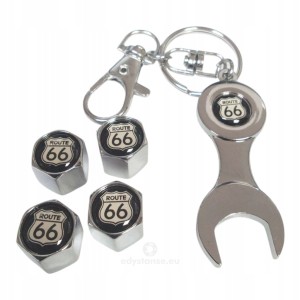 Nakrętki na wentyle wentylki zawory z logo ROUTE 66