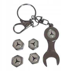 Nakrętki na wentyle wentylki zawory z logo MERCEDES białe