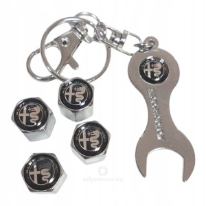 Nakrętki na wentyle wentylki z logo ALFA ROMEO czarne