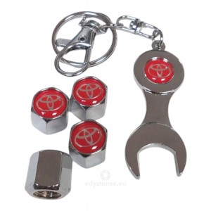 Nakrętki na wentyle wentylki z logo TOYOTA czerwone