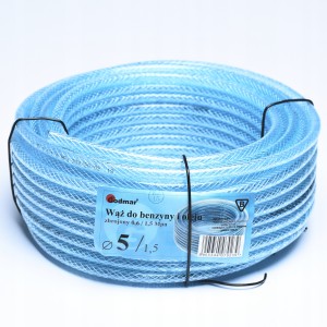 Wąż do benzyny i oleju fi 5 zbrojony 3 warst 25 m