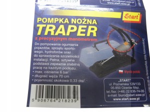 Etykieta na pokrywę do pompki START TRAPER