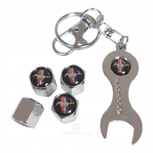 Nakrętki na wentyle wentylki z logo MUSTANG