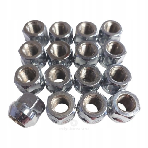 Nakrętki chrom NISSAN SUBARU do felg aluminiowych M12x1.25 kpl. 16 sztuk