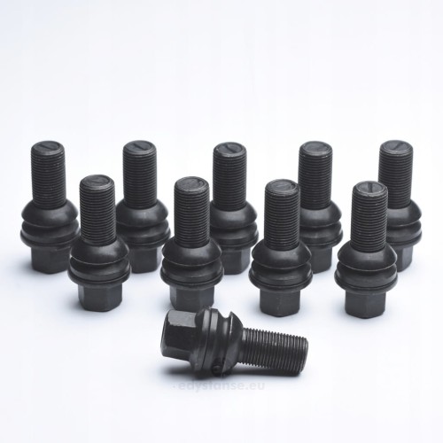 Śruby do kół MERCEDES M15x1.25 27mm czarne kpl. 10