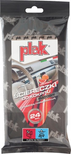Ściereczki do kokpitu Plak matowe zapach grejpfrut 24 szt.